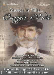 Locandina concerto omaggio a Giuseppe Verdi